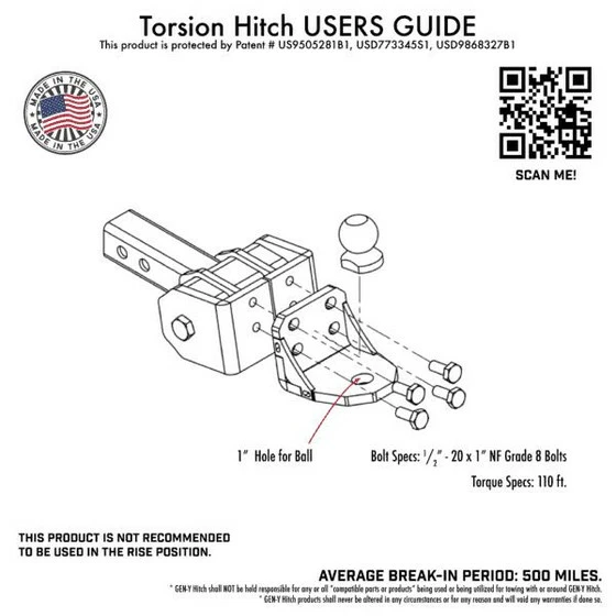 Gen-Y Hitch The Glyder 7K Torsion Flex Ball Mount (2" Shank) - Image 4