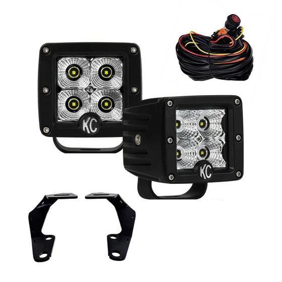 KC HiLites 10-18 Toyota 4Runner Ditch Mount C-Series C3 LED Light Kit (Flood)