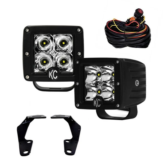 KC HiLites 10-18 Toyota 4Runner Ditch Mount C-Series C3 LED Light Kit (Spot)