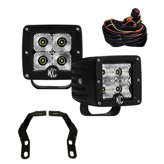 KC HiLites 16-18 Toyota Tacoma Ditch Mount C-Series C3 LED Light Kit (Flood)