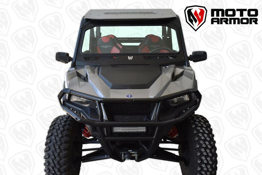 Moto Armor Polaris General Vented Full Glass Windshield - Image 9