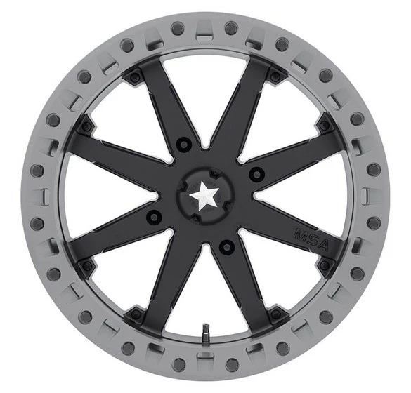 MSA M31 Lok2 UTV Wheel (14X10) (4X156) (Satin Black Matte Gray Ring) - Image 2
