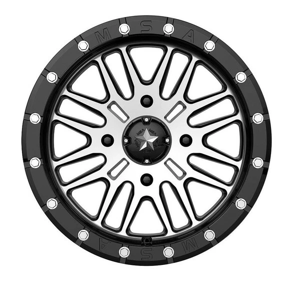 MSA M37 Brute Beadlock UTV Wheel (14X7) (4X156) (Gloss Black Machined) - Image 3