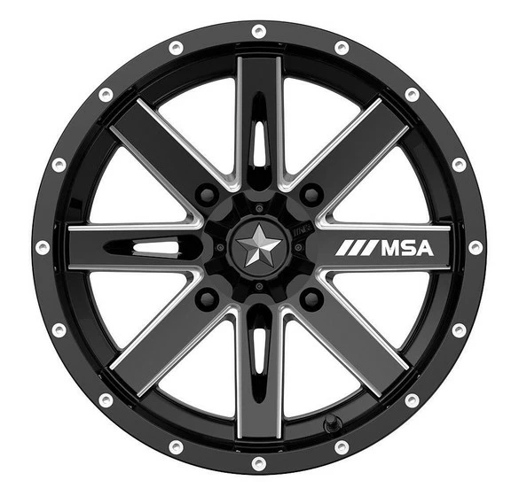 MSA M41 Boxer UTV Wheel (14X7) (4X110) (Gloss Black Milled) - Image 3