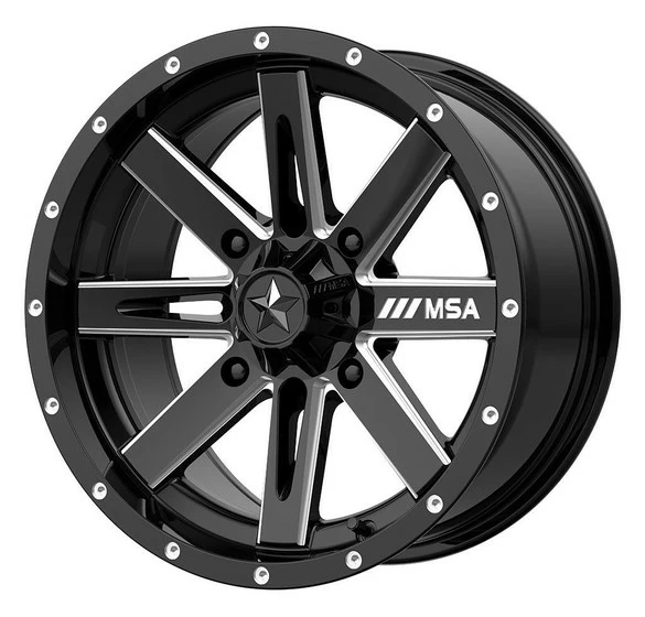 MSA M41 Boxer UTV Wheel (18X7) (4X137) (Gloss Black Milled)