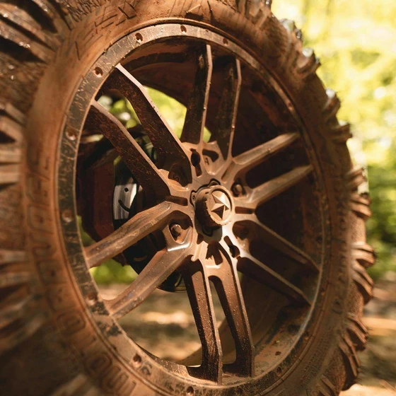 MSA M43 Fang UTV Wheel (15x7) (4x156) (+38) (Satin Black/Titanium Tint) - Image 4