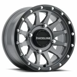 Raceline Wheels A95SG Trophy UTV Beadlock Wheel (14X7) (4X110) (Grey)
