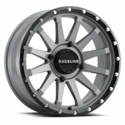 Raceline Wheels A95SG Trophy UTV Beadlock Wheel (17X7) (4X156) (+10) (Grey)