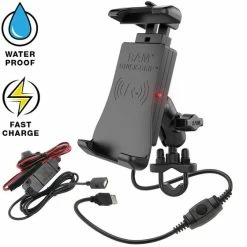 RAM Mounts Quick-Grip Waterproof Wireless Charging Handlebar Mount