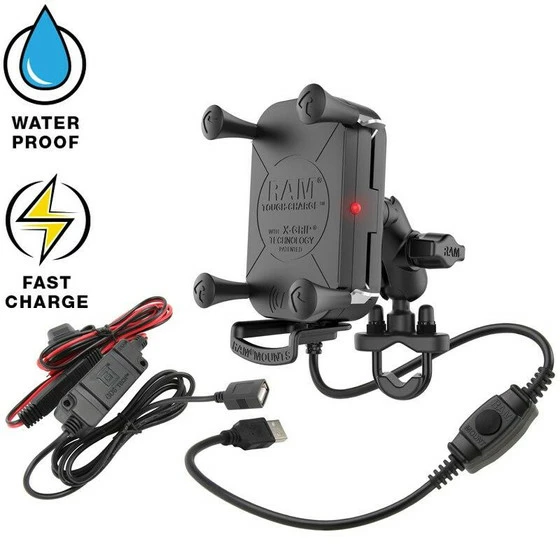 RAM Mounts Tough-Charge Waterproof Wireless Charging Motorcycle Mount - Image 5