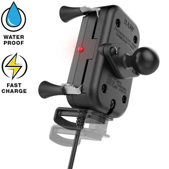 RAM Mounts Tough-Charge Waterproof Wireless Charging Motorcycle Mount - Image 4