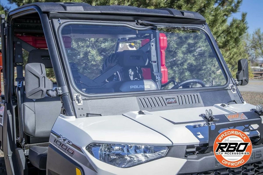 Razorback Offroad RBO Polaris Ranger Glass Folding Front Windshield - Image 9