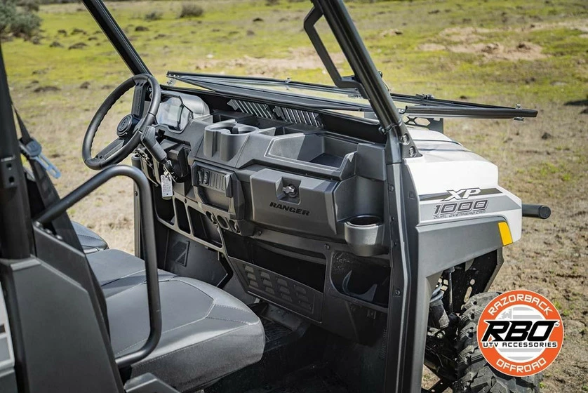 Razorback Offroad RBO Polaris Ranger Glass Folding Front Windshield - Image 2