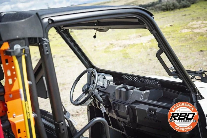 Razorback Offroad RBO Polaris Ranger Glass Folding Front Windshield - Image 3