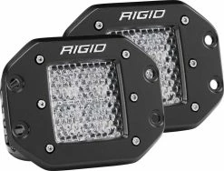Rigid Industries D-Series Pro Diffused Flush Mount (Black) (Pair)