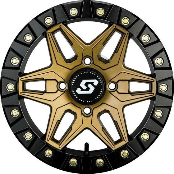 Sedona Split 6 Beadlock UTV Wheel (14X10) (4X110) (Satin Bronze/Black) - Image 2