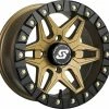 Sedona Split 6 Beadlock UTV Wheel (14X10) (4X110) (Satin Bronze/Black)