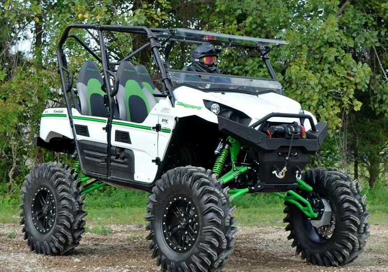 SuperATV Kawasaki Teryx 750/800 Scratch Resistant Flip Windshield (2016+) - Image 5