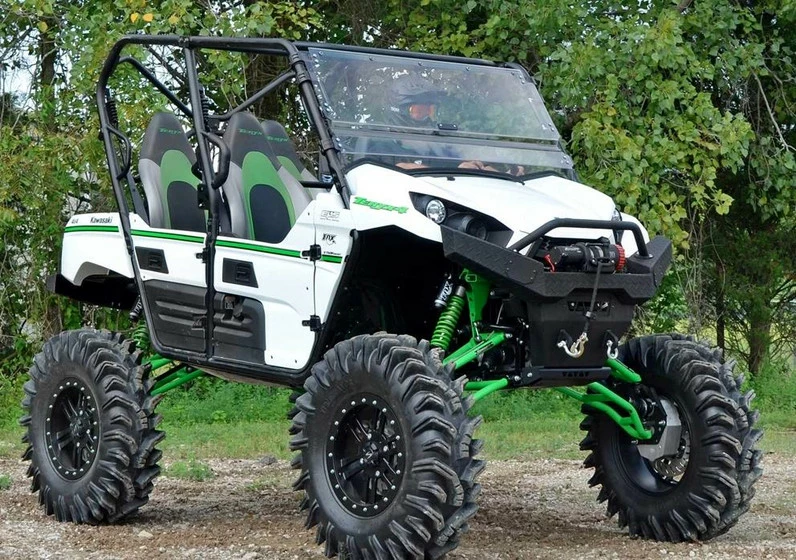 SuperATV Kawasaki Teryx 750/800 Scratch Resistant Flip Windshield (2016+) - Image 6