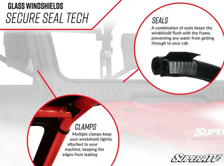 SuperATV Kawasaki Teryx KRX 1000 Glass Windshield - Image 3
