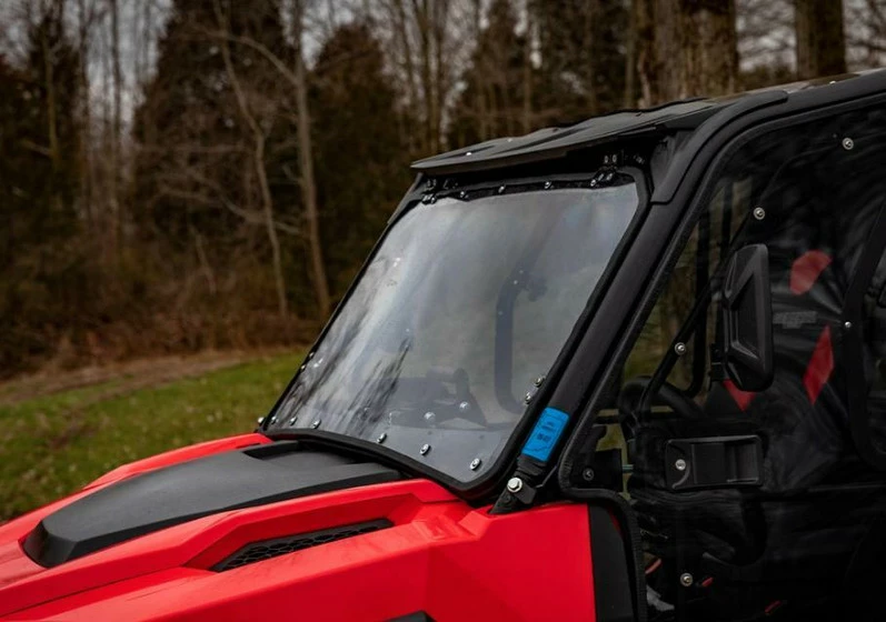 SuperATV Polaris General XP 1000 Scratch Resistant Flip Windshield - Image 3