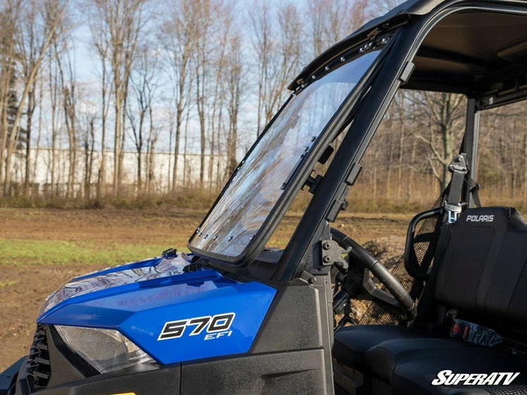 SuperATV Polaris Ranger SP 570 Scratch Resistant Flip Down Windshield - Image 2