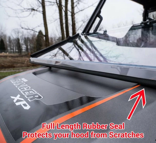 SuperATV Polaris Ranger XP 1000 Scratch Resistant Flip Down Windshield - Image 3