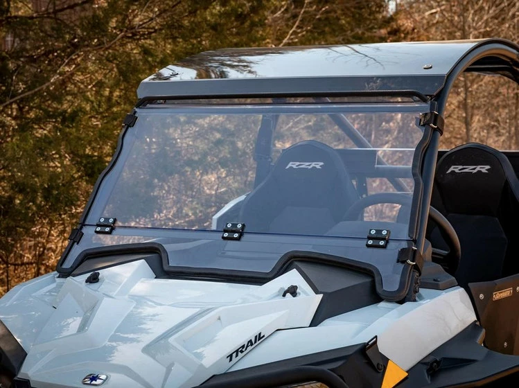SuperATV Polaris RZR Trail S 1000 Scratch-Resistant Flip Down Windshield - Image 2