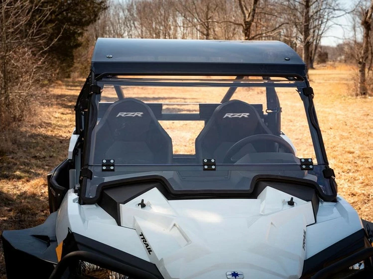 SuperATV Polaris RZR Trail S 1000 Scratch-Resistant Flip Down Windshield - Image 8