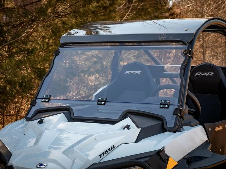 SuperATV Polaris RZR Trail S 1000 Scratch-Resistant Flip Down Windshield - Image 5