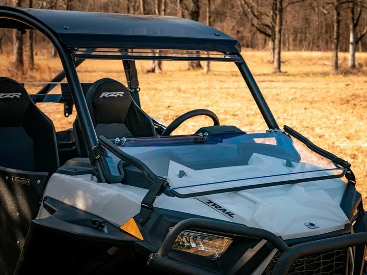 SuperATV Polaris RZR Trail S 1000 Scratch-Resistant Flip Down Windshield - Image 7
