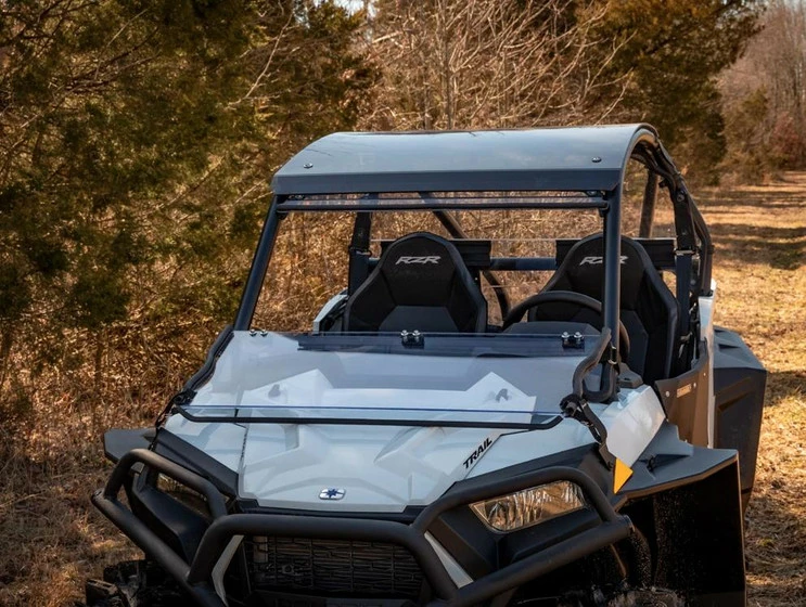 SuperATV Polaris RZR Trail S 1000 Scratch-Resistant Flip Down Windshield - Image 6