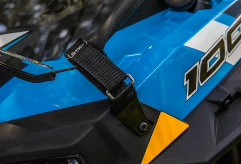 SuperATV Polaris RZR XP Turbo Scratch Resistant Flip Down Windshield - Image 6