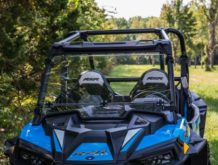 SuperATV Polaris RZR XP Turbo Scratch Resistant Flip Down Windshield - Image 5
