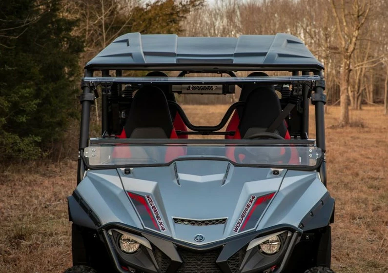 SuperATV Yamaha Wolverine X2 Scratch Resistant Flip Windshield (2019-2020) - Image 8