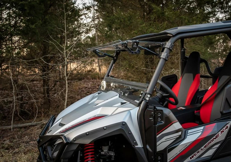 SuperATV Yamaha Wolverine X2 Scratch Resistant Flip Windshield (2019-2020) - Image 5