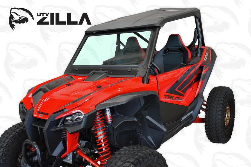UTVZilla Honda Talon Vented Full Glass Windshield W/ Wiper - Image 2