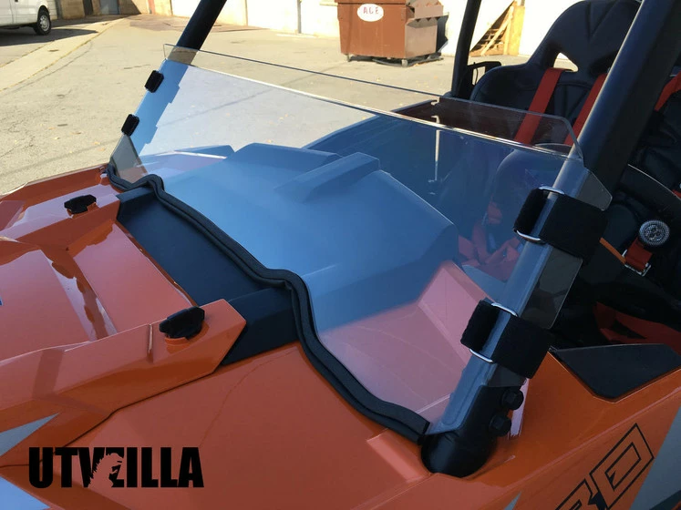 UTVZilla Polaris RZR 900 / 1000 / Turbo Polycarbonate Half Windshield W/ Quick Straps - Image 3