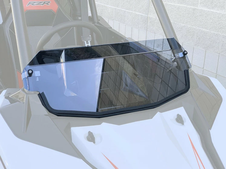 UTVZilla Polaris RZR RS1 Hard Coated Polycarbonate Half Windshield W/ Billet Clamps