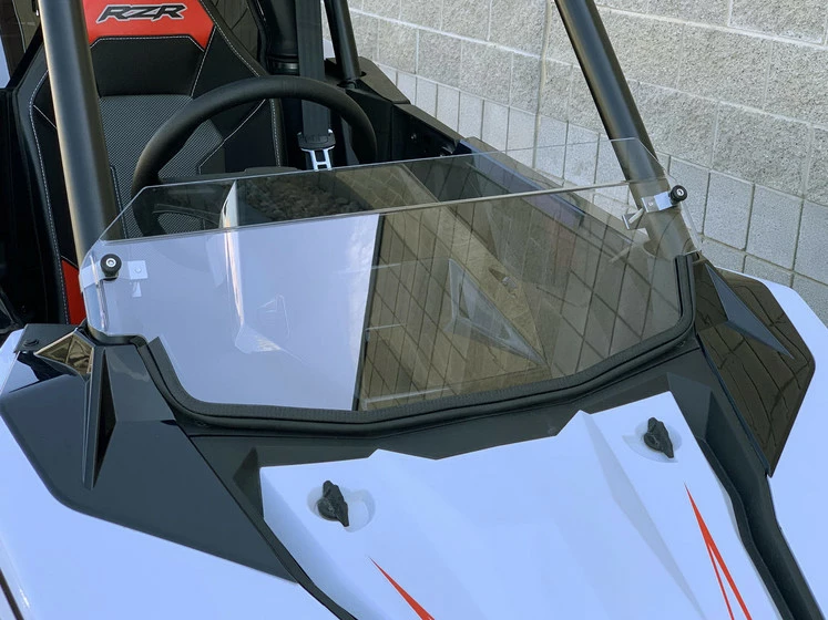 UTVZilla Polaris RZR RS1 Hard Coated Polycarbonate Half Windshield W/ Billet Clamps - Image 3