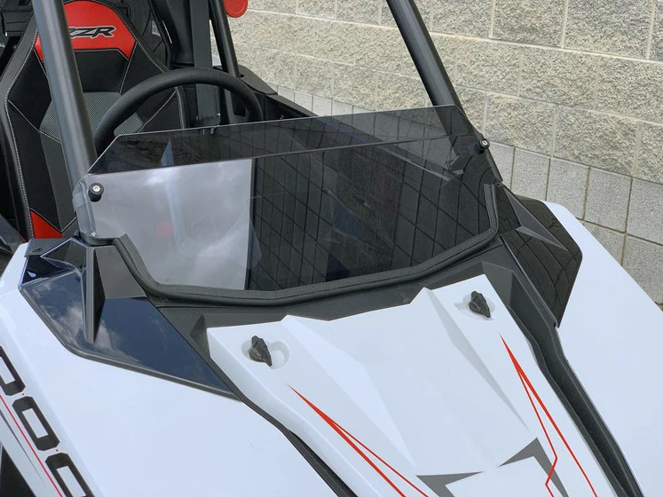 UTVZilla Polaris RZR RS1 Tinted Polycarbonate Half Windshield W/ Billet Clamps - Image 4