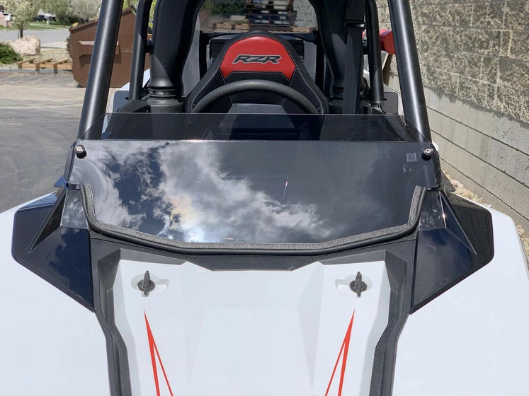 UTVZilla Polaris RZR RS1 Tinted Polycarbonate Half Windshield W/ Billet Clamps - Image 3